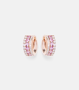 Lola 18kt rose gold hoop earrings with diamonds and sapphires