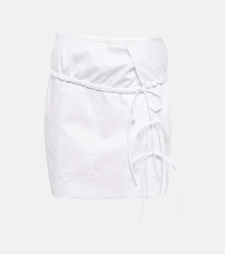 Ian wrap cotton-blend miniskirt