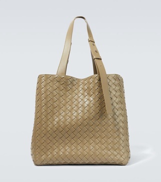 Cube leather tote bag