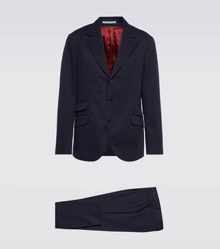 Cotton and cashmere gabardine suit