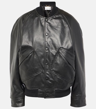 Leather varsity jacket