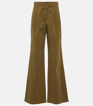 Flavie cotton-blend wide-leg pants