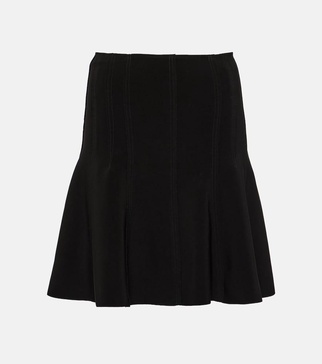 Pleated jersey miniskirt