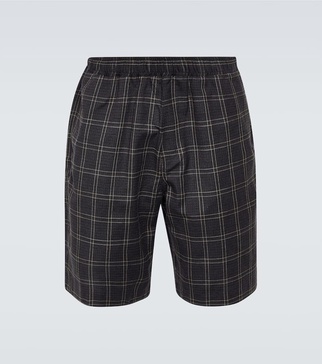 Drape checked technical shorts