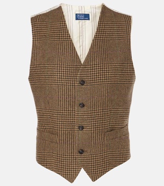 Wool-blend tweed vest