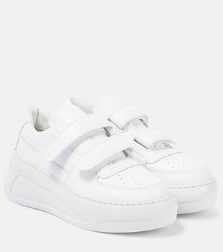 Leather platform sneakers