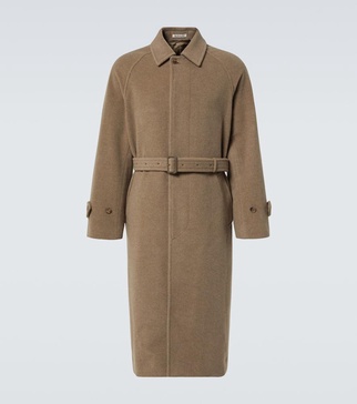 Belted wool overcoat