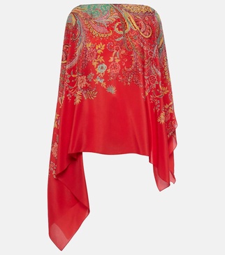 Foulard printed silk top