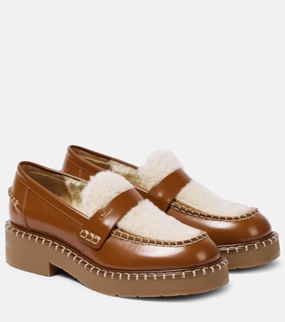 Chloé Noua Leather & Shearling Loafer