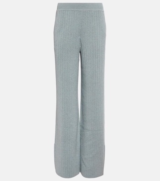 Ribbed-knit cashmere pants