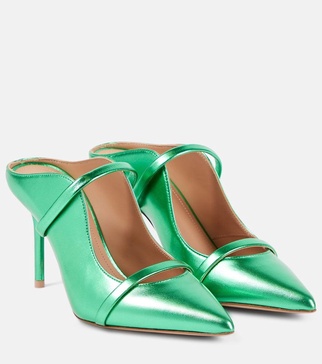 Maureen 85 metallic leather mules