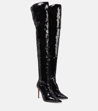 Elixir sequined over-the-knee boots