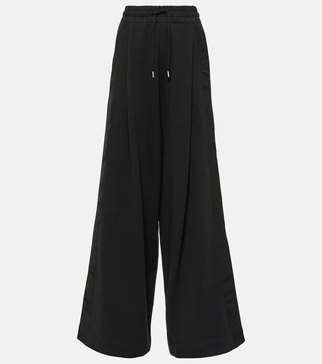 Cotton jersey wide-leg sweatpants