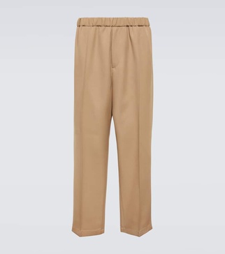 Wool gabardine tapered pants