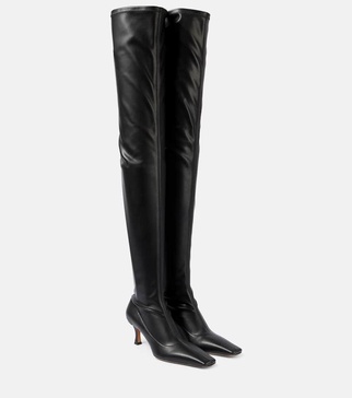 Faux leather over-the-knee boots