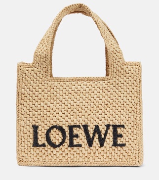 Paula's Ibiza logo raffia tote bag