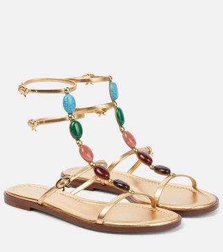 Shanti embellished leather sandals