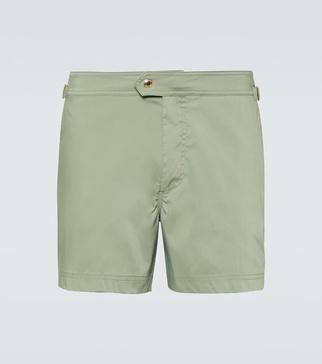 Compact poplin swim trunks