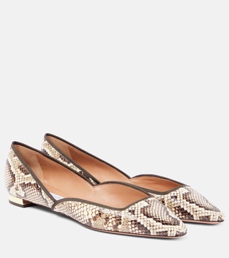 Maya Flay snake-effect leather ballet flats