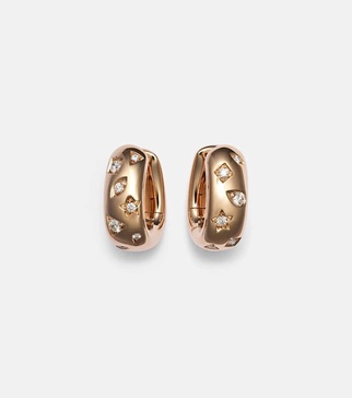 Iconica 18kt rose gold earrings with diamonds