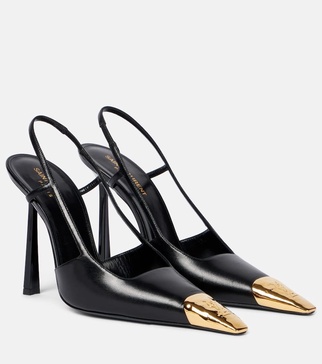 Jeanne 110 leather slingback pumps