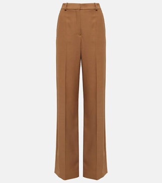 High-rise wool wide-leg pants