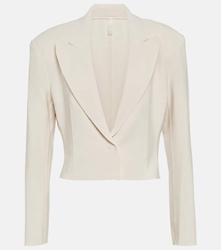 Cropped jersey blazer