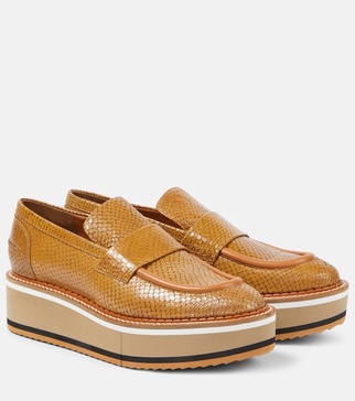 Bahati croc-effect leather platform loafers