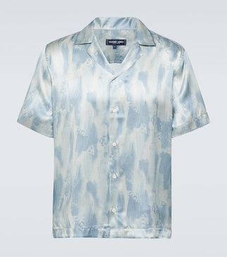 Roberto printed silk bowling shirt