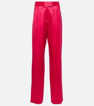 High-rise silk wide-leg pants