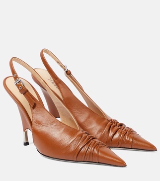 Leather slingback pumps