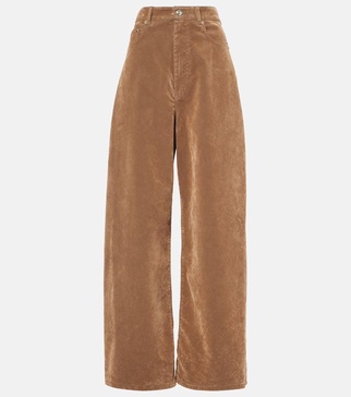 Wilson denim and corduroy wide-leg pants