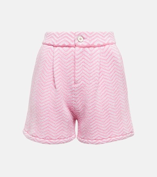 Cashmere and cotton-blend looped shorts