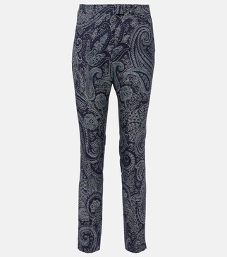 Paisley high-rise slim pants