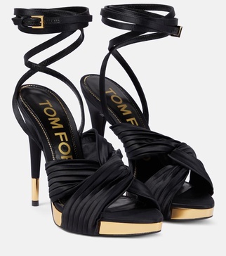 Satin platform sandals