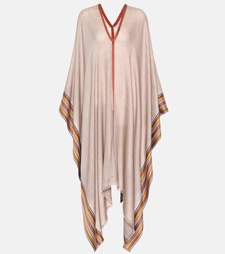 The Suitcase Stripe silk and cashmere poncho