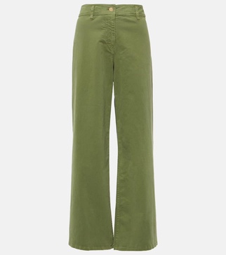 Megan high-rise cotton wide-leg pants