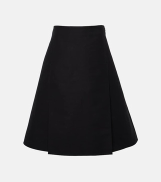 Cotton cady midi skirt