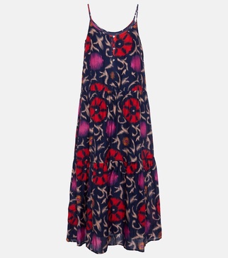 Kate printed cotton and silk maxi dress