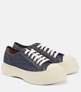 Denim platform sneakers