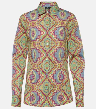 Printed cotton-blend shirt 