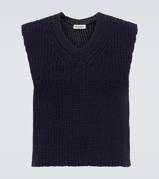 Intact ribbed-knit cotton sweater vest