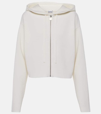 Anagram wool-blend zip-up hoodie