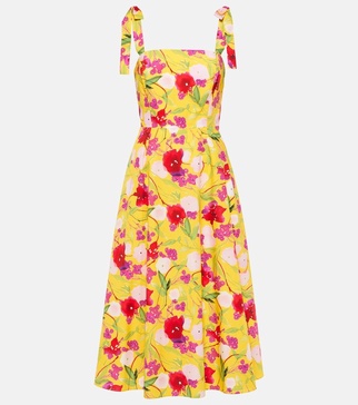 Floral cotton midi dress