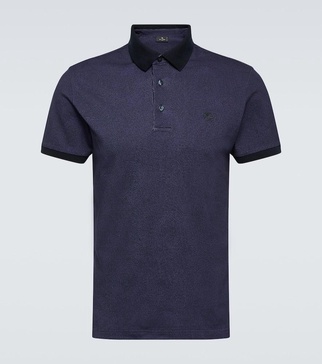 Paisley printed cotton polo shirt