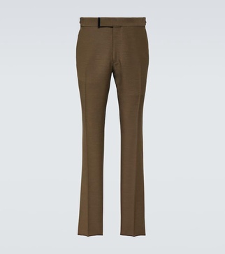 Mid-rise slim pants