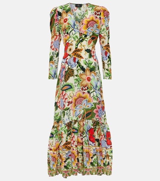 Floral silk midi dress