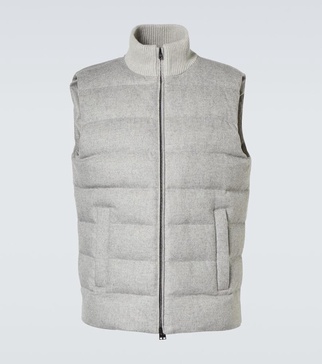 Silk and cashmere down vest