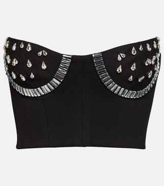 Crystal-embellished bustier