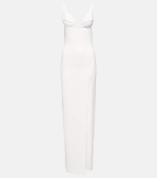 Bridal cutout crêpe gown